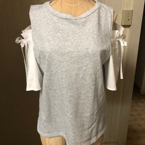 INDEX JAPAN sz S Cold Shoulder Gray Sweatshirt